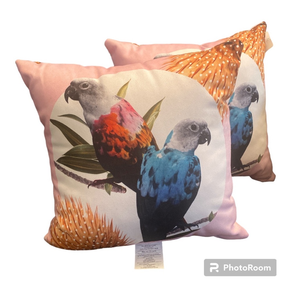 Jolly parrots throw pillows by Deny Designs set of 2